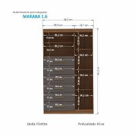 Multi-cômoda Marabá 1.6 Com Porta E 6 Gavetas Jatobá/grafite - Santos Andirá Jatobá/grafite - 4