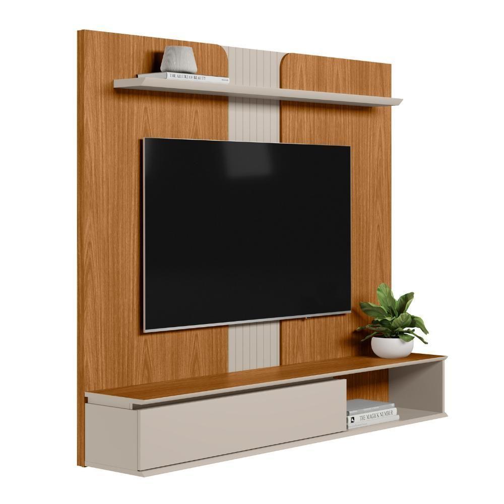 Painel Home Suspenso Para Tv Até 65 Polegadas 1 Porta Friburgo Nature E Off White - 2