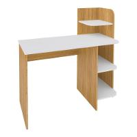Escrivaninha 111,5Cm Com Prateleiras Multimóveis Cr25206 Carvalho/Branca Carvalho/Branco