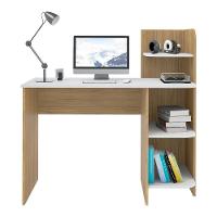 Escrivaninha 111,5Cm Com Prateleiras Multimóveis Cr25206 Carvalho/Branca Carvalho/Branco - 11