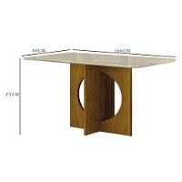 Mesa De Jantar Lorena Plus 160x80 Com Vidro Freijó Off White - Leifer Móveis - 2