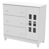 Quarto De Bebê Mariah 3p Com Berço Mirelle Branco Brilho - Carolina