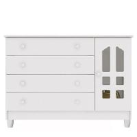 Quarto De Bebê New Selena 3 Portas Com Berço Lila E Cômoda Gran Selena Branco Brilho E Colchão Gazin – Carolina Móveis