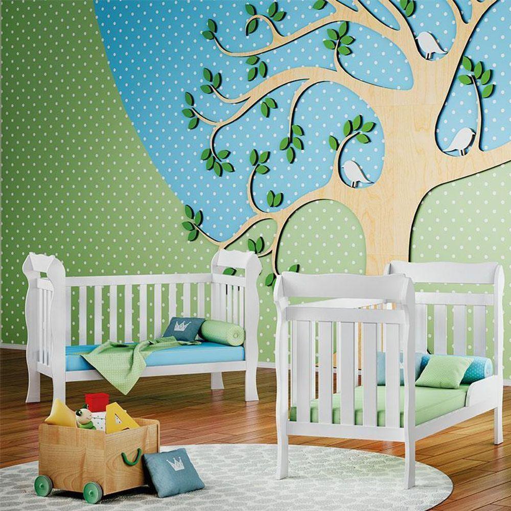 Quarto De Bebê Ane Com Berço Americano Lila Branco Brilho E Colchão Gazin – Phoenix Baby - 7