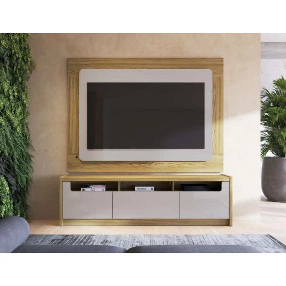 Rack Para Tv Até 75 Polegadas 3 Portas Oslo Off White E Freijó 180cm - 2