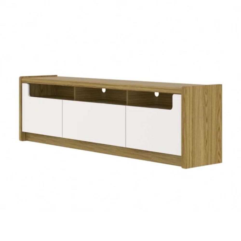 Rack Para Tv Até 75 Polegadas 3 Portas Oslo Off White E Freijó 180cm - 4