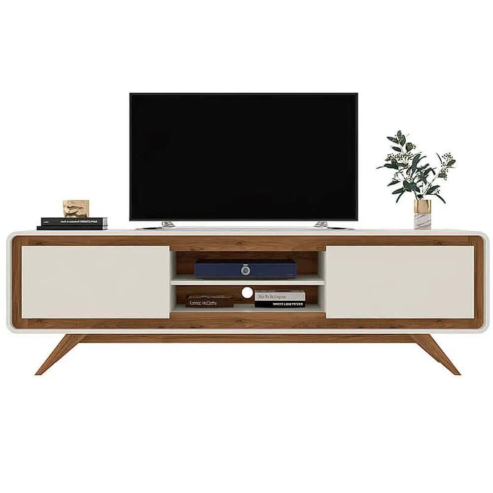 Rack Para Tv Até 50 Polegadas 2 Portas Channel Nature E Off White 150cm - 1