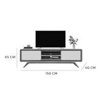 Rack Para Tv Até 50 Polegadas 2 Portas Channel Nature E Off White 150cm - 5