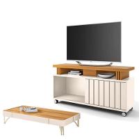 Rack Bancada Rivera 1.3 Com Mesa De Centro Cadenza Off White Cinamomo – Hb Móveis - 1