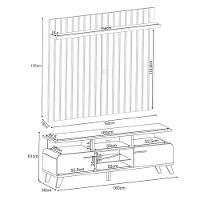 Rack Bancada Essenza E Painel Link 1.6 Off White Castanho – Hb Móveis - 2