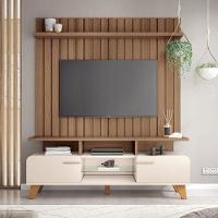 Rack Bancada Essenza E Painel Link 1.6 Off White Castanho – Hb Móveis - 3