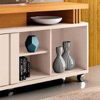 Rack Bancada Para Sala Rivera 1.3 Off White Cinamomo – Hb Móveis