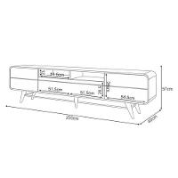 Rack Bancada época Com Mesa De Centro Sky Com Tampo De Vidro Castanho Off White - Hb Móveis - 3