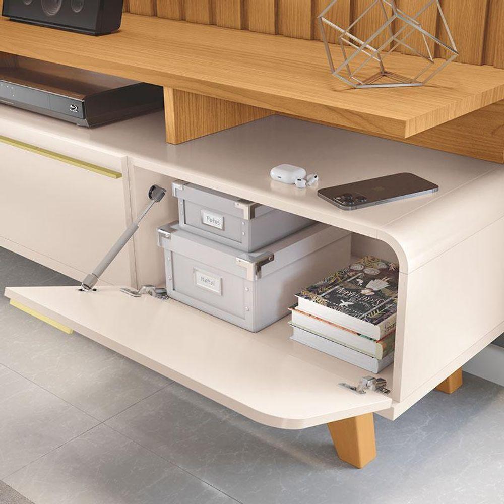 Rack Bancada Para Sala Essenza 2.0 Off White Cinamomo – Hb Móveis - 5