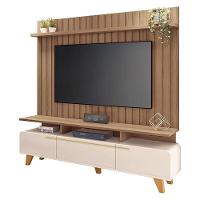 Rack Bancada Essenza E Painel Link 2.0 Com Mesa De Centro Sky Off White Castanho – Hb Móveis - 2