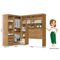 Quarto Modulado Casal Ambiente Florença Freijó Off White - Moval - 2