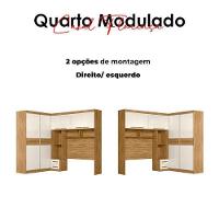 Quarto Modulado Casal Ambiente Florença Freijó Off White - Moval - 5
