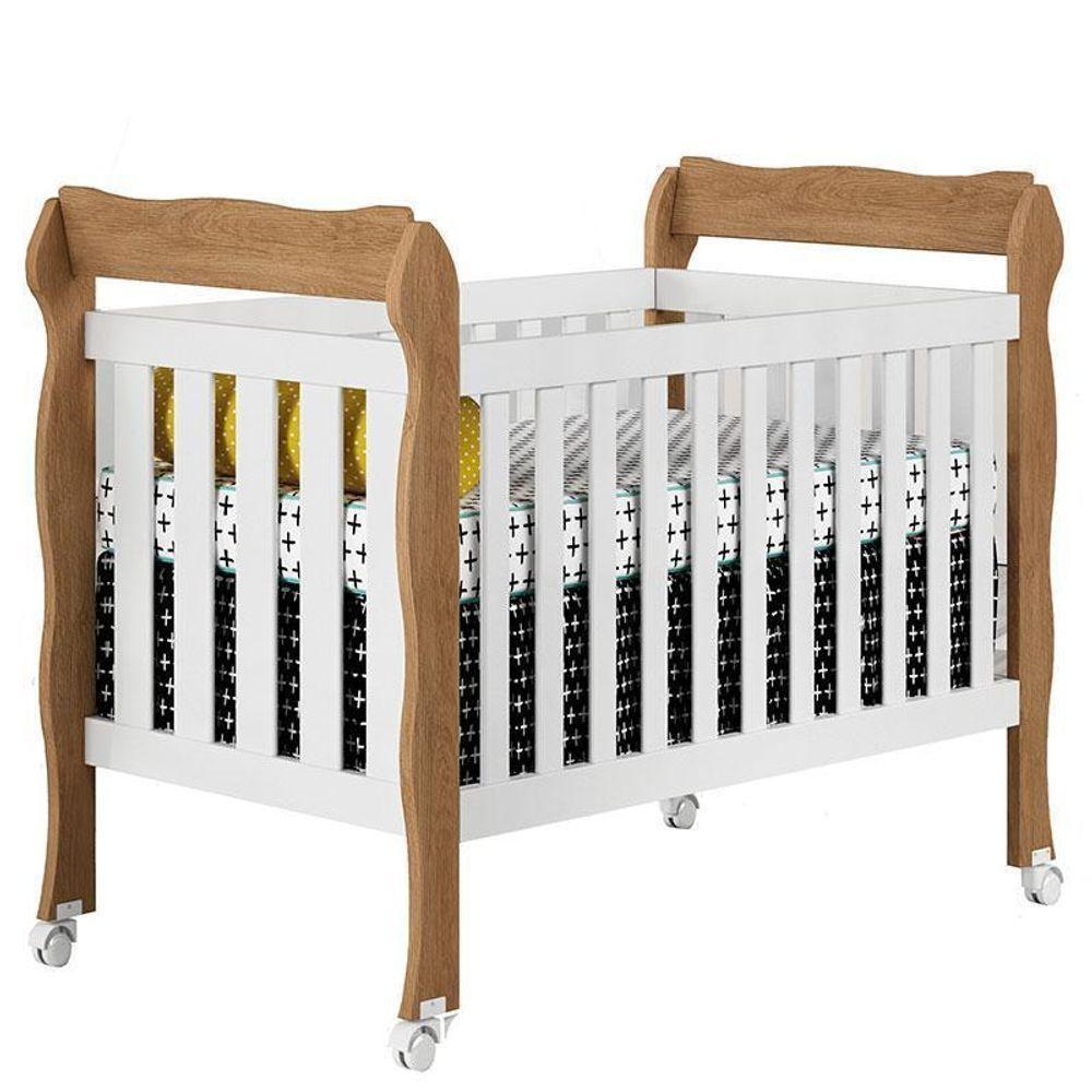 Quarto De Bebê Ariel 3 Portas Com Gaveteiro E Berço Americano Lila Branco Acetinado Amadeirado - Carolina - 6