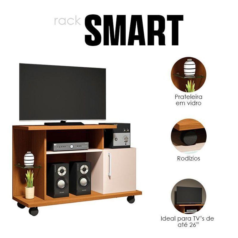 Rack Ambiente Smart Cinamomo Off White – Hb Móveis - 5