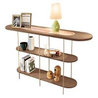 Rack Bancada Alba Com Painel Curv Com Aparador Infinity Castanho Off White – Hb Móveis - 6