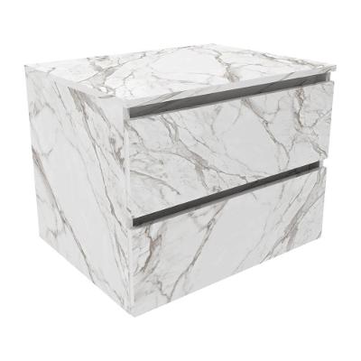 Gabinete Banheiro 2 Gavetas 60Cm Suspenso Multimóveis Vcr10087 Mármore Branco Mármore Branco