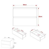 Gabinete Banheiro 2 Gavetas 60Cm Suspenso Multimóveis Vcr10087 Mármore Branco Mármore Branco