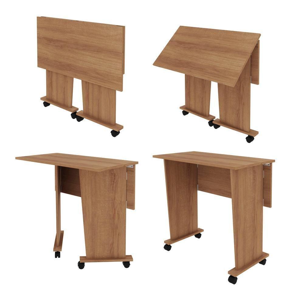 Escrivaninha Com Rodízios Multimóveis Vcr25025 Amêndoa Amêndoa - 5