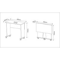 Escrivaninha Com Rodízios Multimóveis Vcr25025 Amêndoa Amêndoa