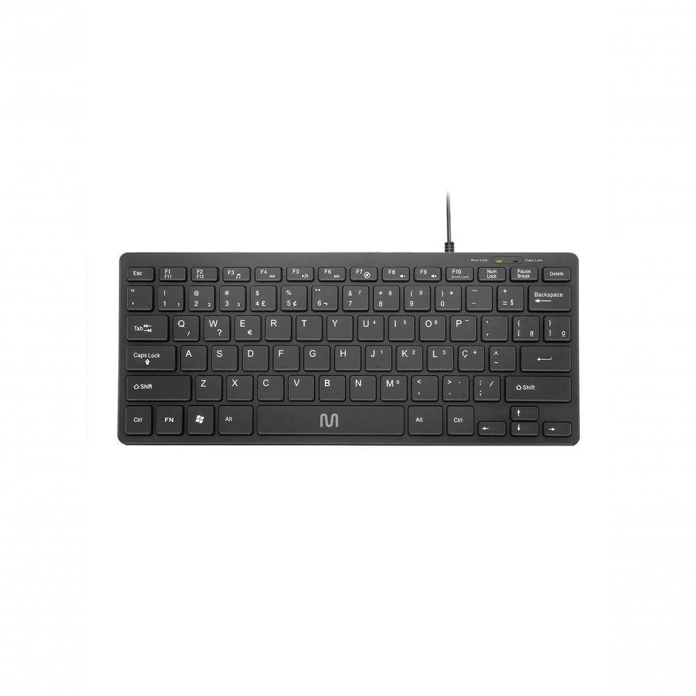 Teclado Com Fio Mini Multimídia Conexão Usb Cabo De 150cm Teclas Chocolate Preto - Tc154 - 1