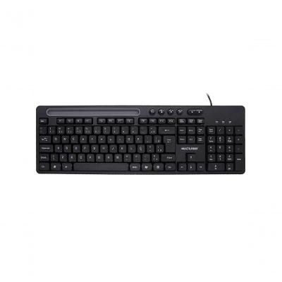 Teclado Multimidia Office Usb Preto Com Apoio Para Smartphone Tc262