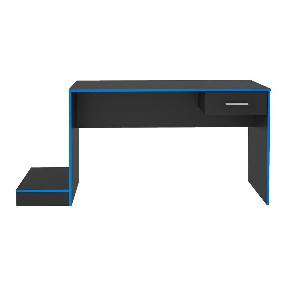 Mesa Gamer Com 1 Gaveta E Suporte De Cpu Multimóveis Cr25205 Preta/Azul Preto/Azul - 3