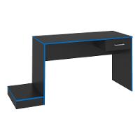 Mesa Gamer Com 1 Gaveta E Suporte De Cpu Multimóveis Cr25205 Preta/Azul Preto/Azul