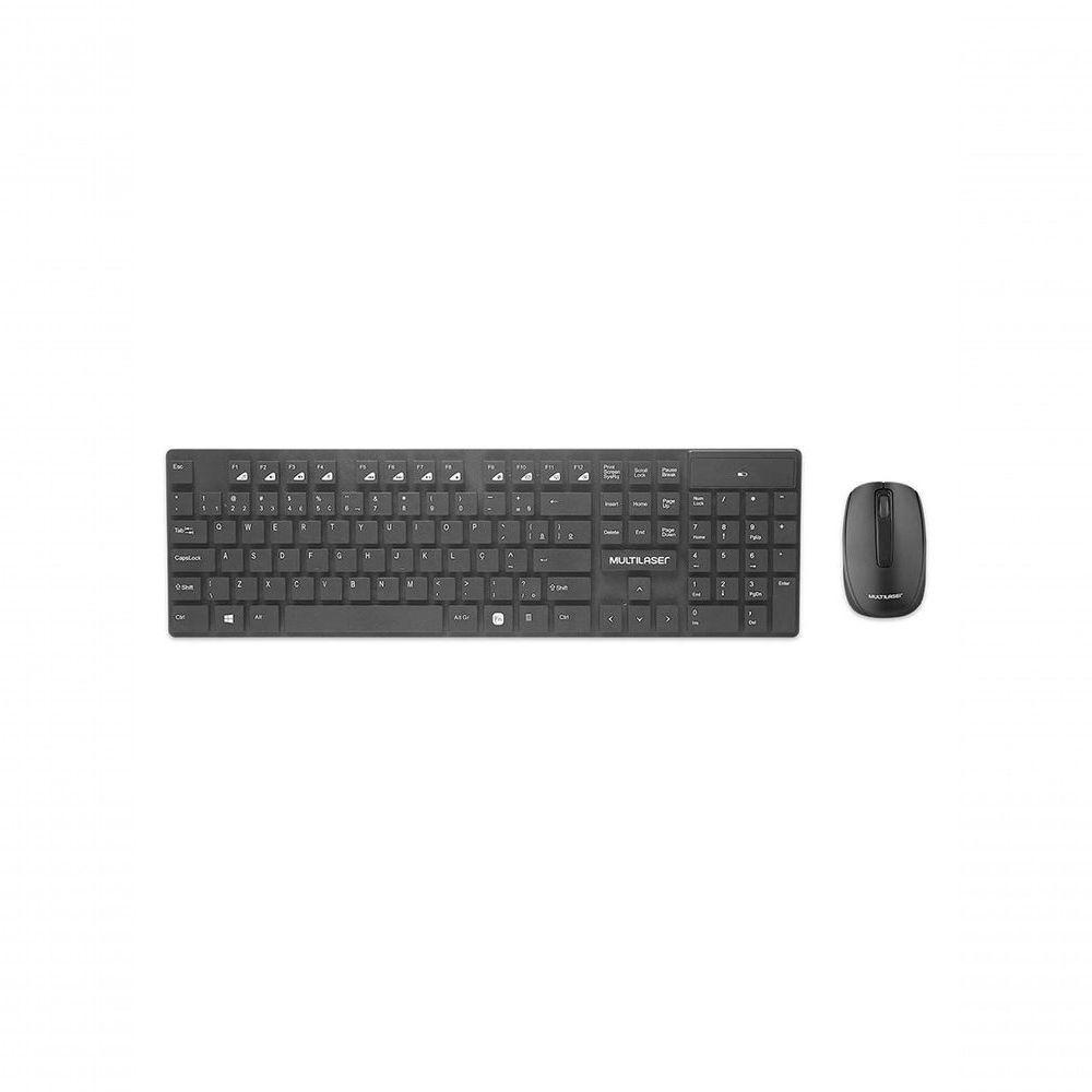 Kit Teclado E Mouse Sem Fio Teclas Flutuantes Preto Tc251 - 1