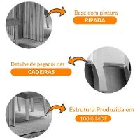 Sala De Jantar Mesa Olímpia 120cm Mdf Vidro Canto Reto Com 4 Cadeiras Carol Creme, Grafite E Imbuia