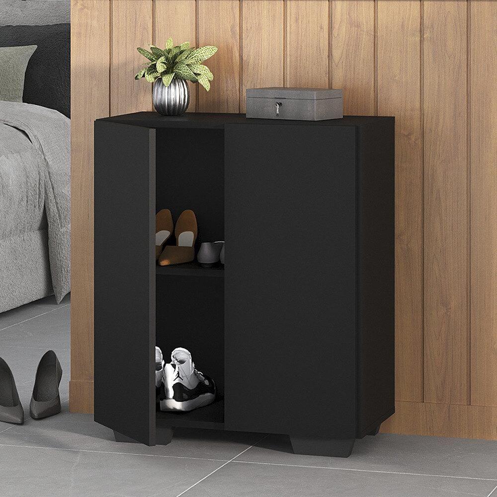 Sapateira 2 Portas Nina Multimóveis V6010 Preta Preto - 6