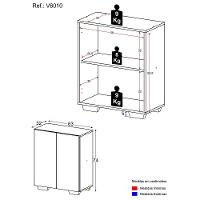 Sapateira 2 Portas Nina Multimóveis V6010 Preta Preto
