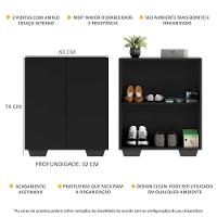 Sapateira 2 Portas Nina Multimóveis V6010 Preta Preto - 5