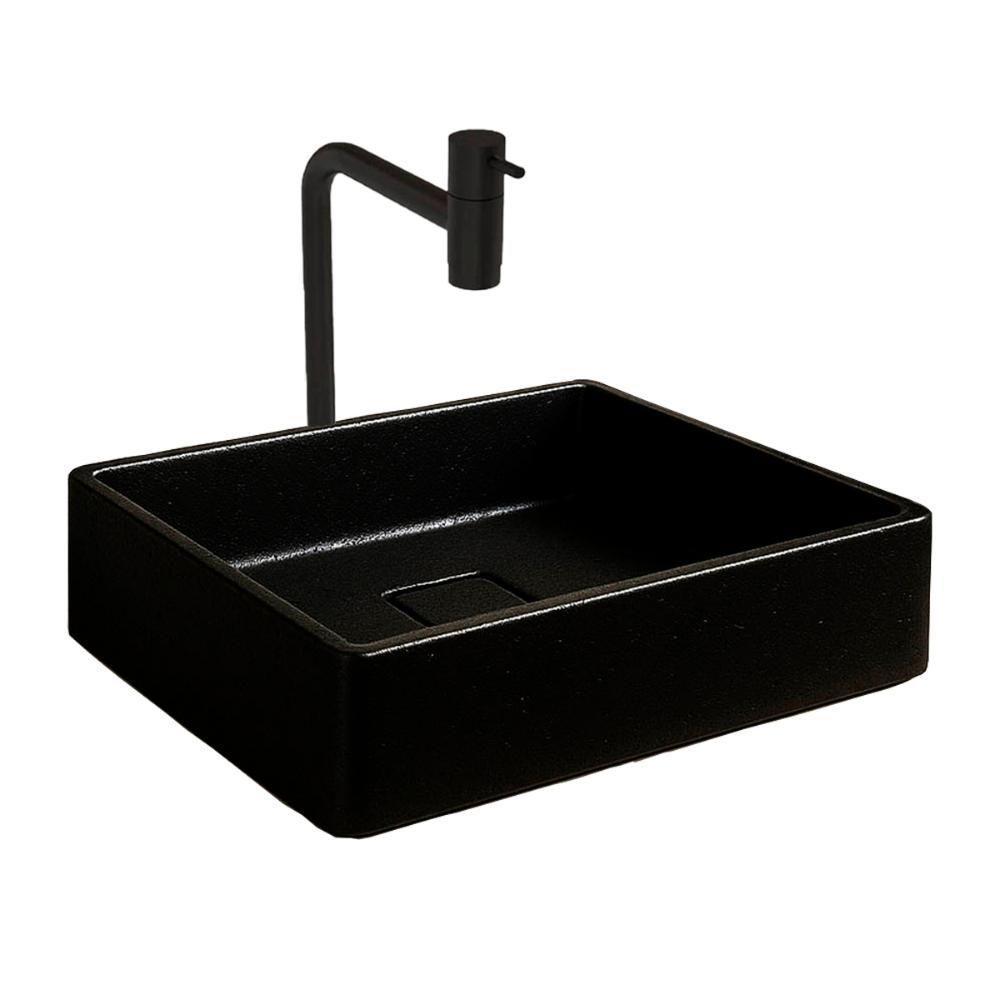 Cuba Oregon Cimento Com Torneira Inox Black E Válvula Oculta Preto - 1