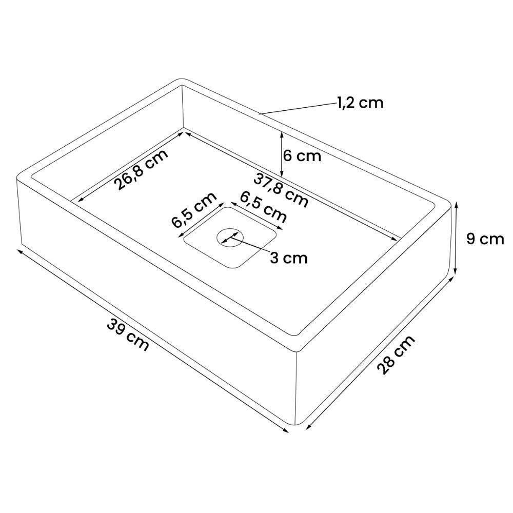 Cuba Oregon Cimento Com Torneira Inox Black E Válvula Oculta Preto - 4