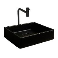 Cuba Oregon Cimento Com Torneira Inox Black E Válvula Oculta Preto - 1