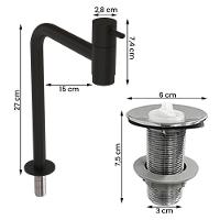 Cuba Oregon Cimento Com Torneira Inox Black E Válvula Oculta Preto - 3