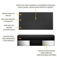 Rack Com Espelho E Painel Para Tv Até 65´´ Flórida Fg3137 Preto - 5