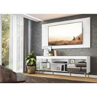 Rack Com Painel E Suporte Tv 65" Retrô Com Espelho Flórida Multimóveis V3142 Branco/Natural - 2