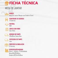 Sala De Jantar Mesa Olímpia 120cm Mdf Canto Reto Com 4 Cadeiras Carol Turim / Off White / Imbuia - 3