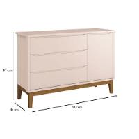 Quarto De Bebê 3 Portas New Classic Rosa Com Pés Madeira E Colchão Gazin ? Reller