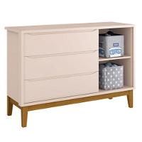 Quarto De Bebê 3 Portas New Classic Rosa Com Pés Madeira E Colchão Gazin ? Reller - 5