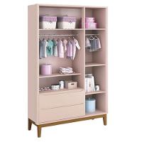 Quarto De Bebê 3 Portas New Classic Rosa Com Pés Madeira E Colchão Gazin ? Reller - 7