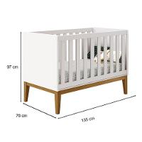 Quarto De Bebê 2 Portas E Cômoda Gaveteiro New Classic Branco Com Pés Madeira E Colchão Gazin ? Reller - 2