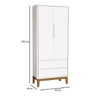 Quarto De Bebê 2 Portas E Cômoda Gaveteiro New Classic Branco Com Pés Madeira E Colchão Gazin ? Reller - 5