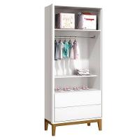 Quarto De Bebê 2 Portas E Cômoda Gaveteiro New Classic Branco Com Pés Madeira E Colchão Gazin ? Reller - 6
